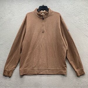 Peter Millar Sweater Shirt Men's 2 XL Brown Sport AGC 1896 Logo 1/4 Zip Pullover